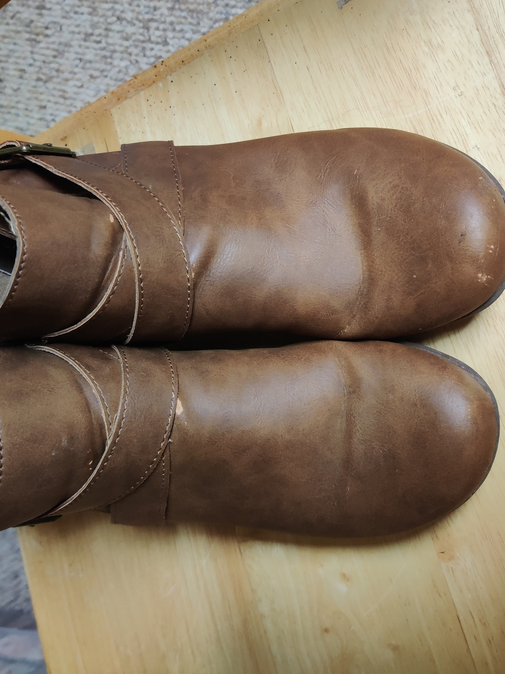 Boc Brown Ankle Booties with Side Buckle - Picture 2 of 9